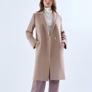 Babaton Stedman Virgin Wook Coat Jacket In Light Lilac Grey Size Small